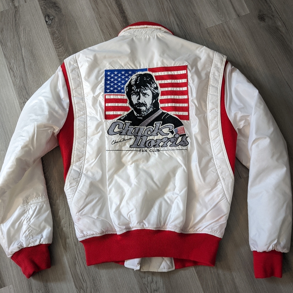 Vtg Chuck Norris Century Martial Arts Bomber Jacket Embroidered Size Medium